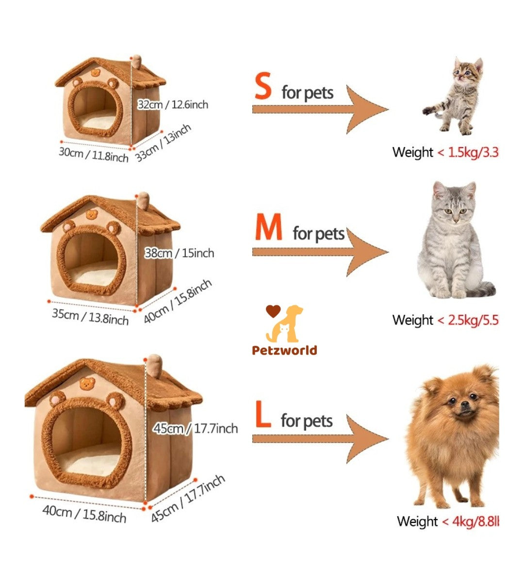 Cozy Foldable Pet Hideout – Removable Washable Bed for Cats & Small Dogs