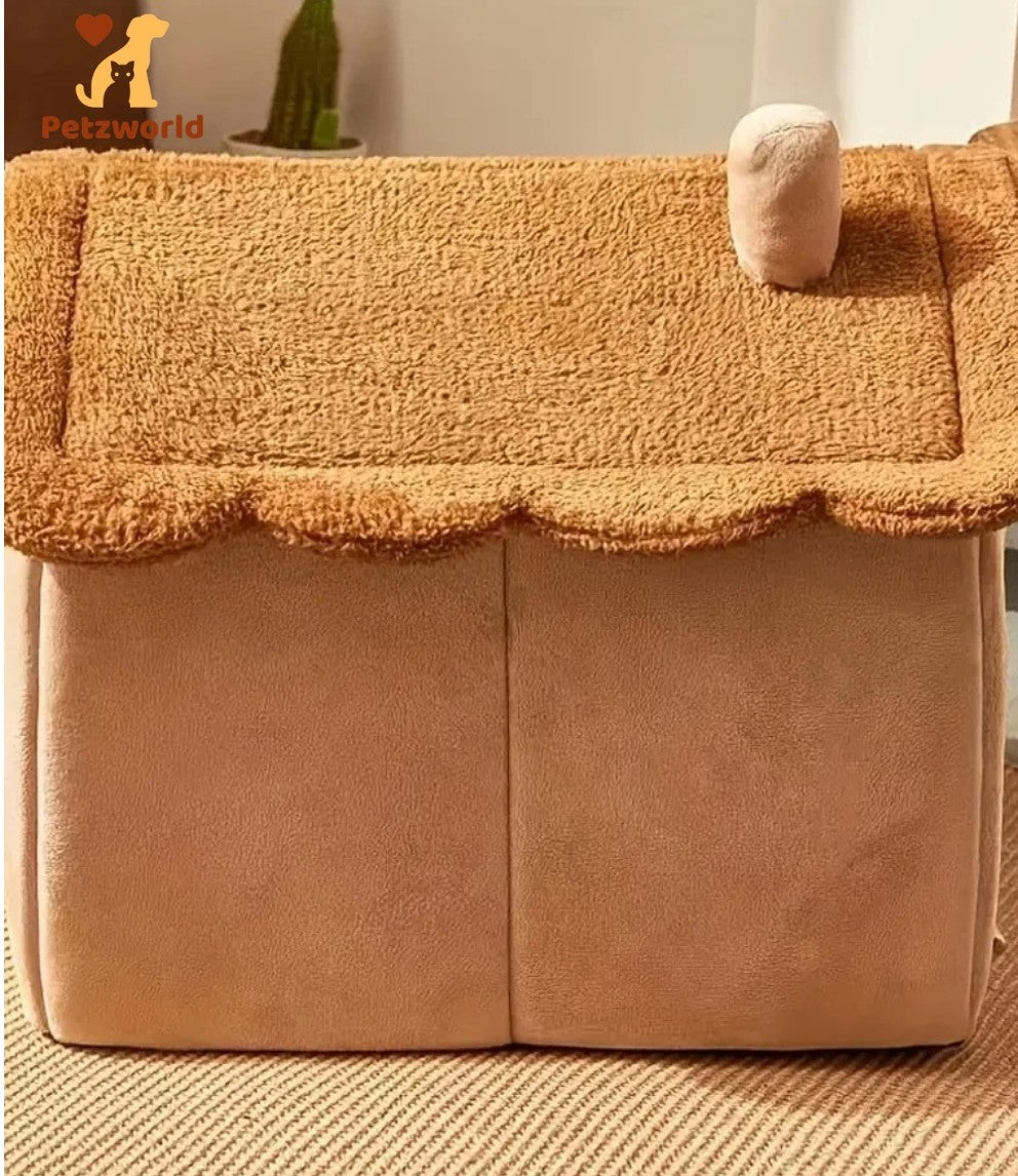 Cozy Foldable Pet Hideout – Removable Washable Bed for Cats & Small Dogs